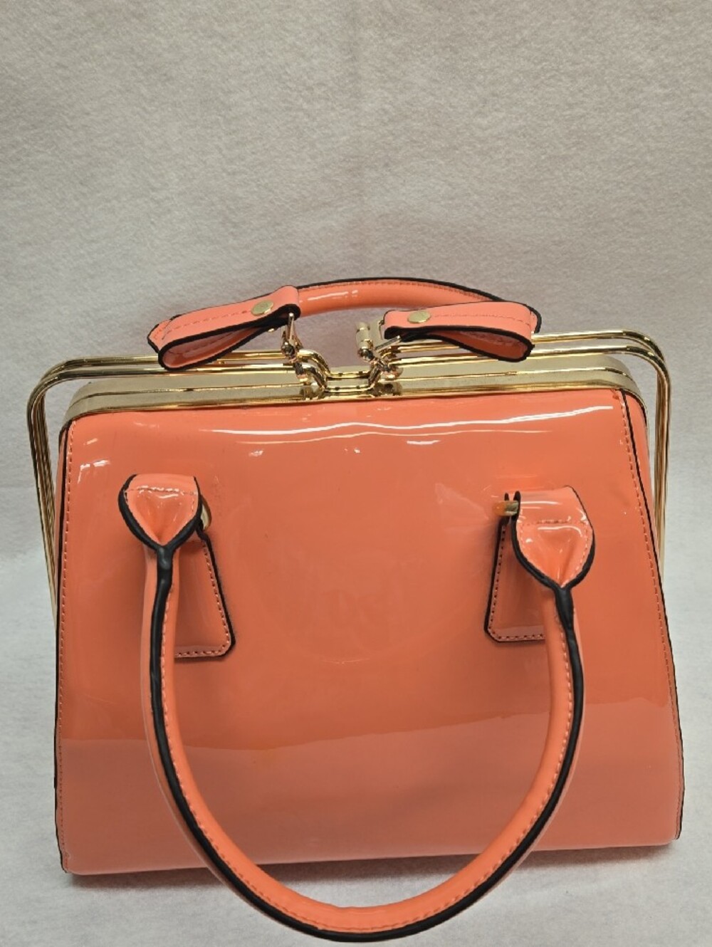Top-Handle Satchel Coral Pink 10x12x6.5 With Matching Wallet - Picture 2 of 16